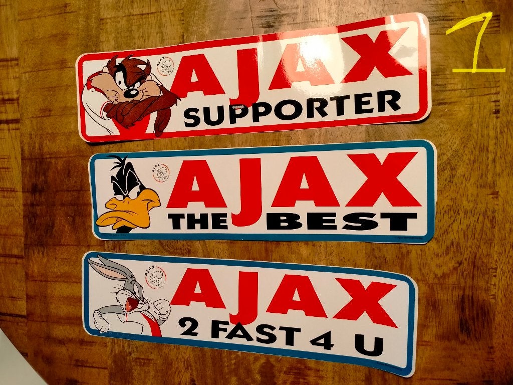 Looney tunes Ajax Amsterdam sticker Taz Daffy Duck Tweety, Verzenden, Zo goed als nieuw, Overige typen