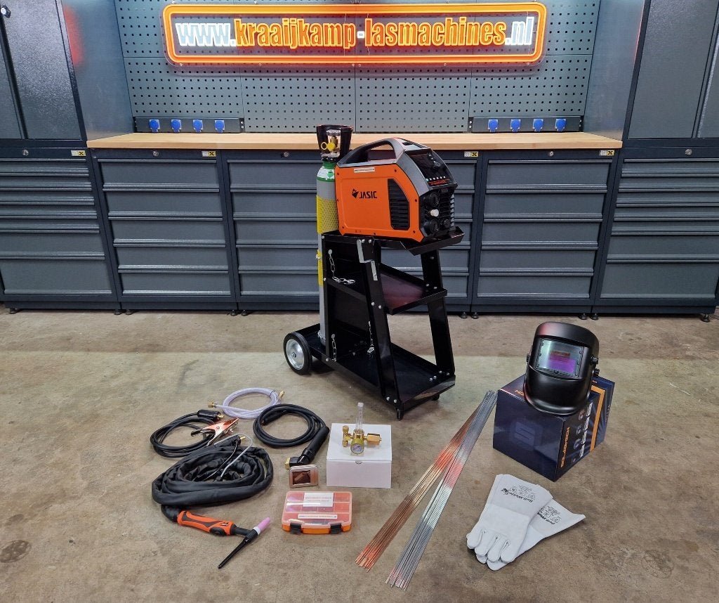 Compleet pakket! Jasic EVO20 TIG200P AC/DC PFC PULSE 230v, Ophalen of Verzenden, Nieuw, 150 tot 250 ampère, Tig