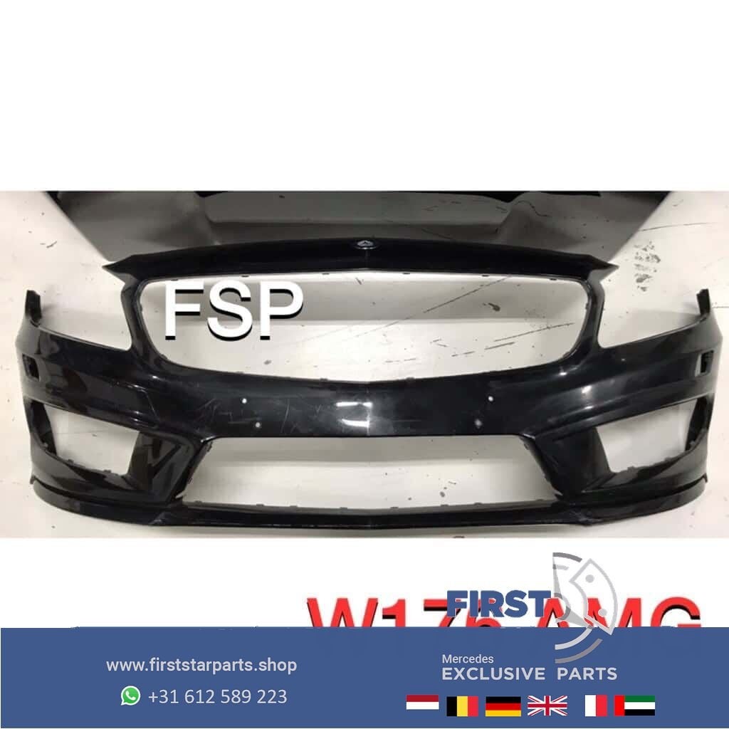 W176 AMG Voorbumper Mercedes A Klasse 2013-2018 zwart wit gr, Gebruikt, -, Voor, -