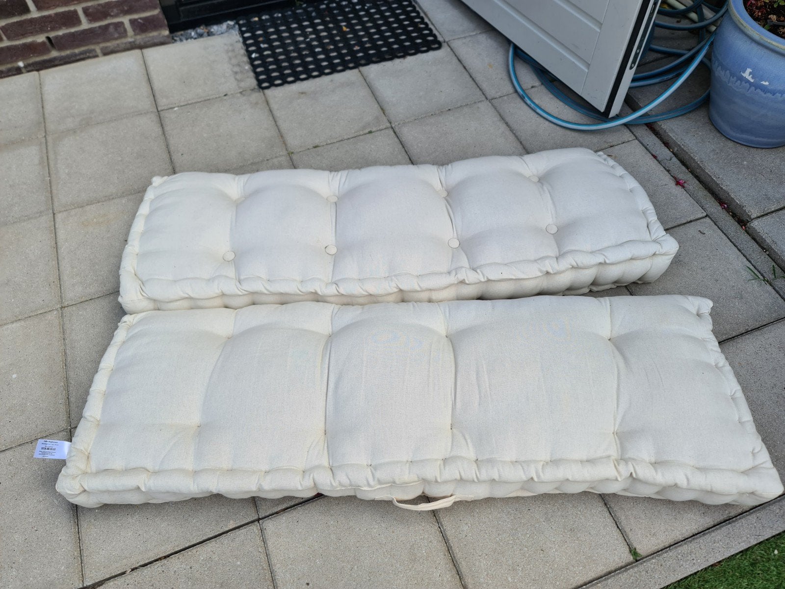 2 Pallet Rugkussens - 100% Katoen - 120x40 cm, Ophalen, Gebruikt, Wasbaar, Palletkussen