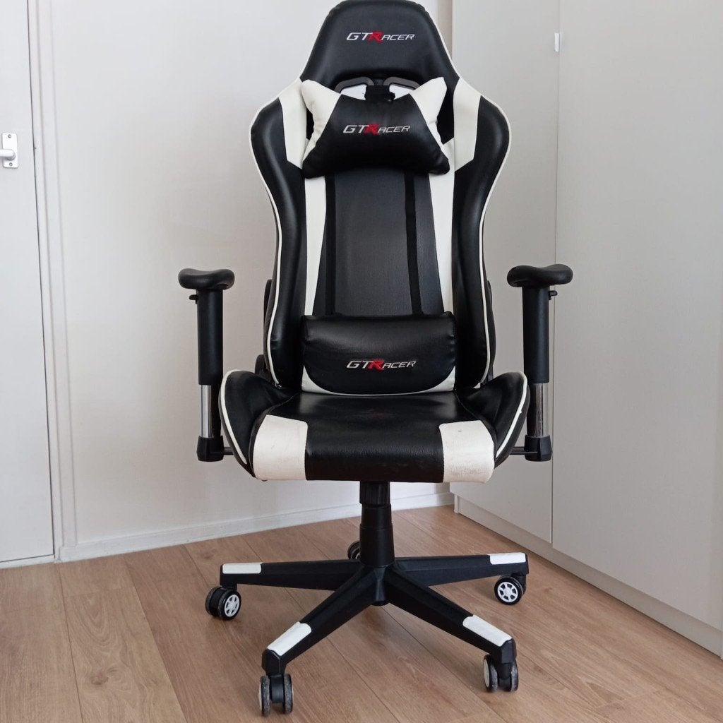 GTRacer Pro game/bureau stoel, ergonomische en verstelbaar, Ophalen, Zwart, Bureaustoel, Ergonomisch
