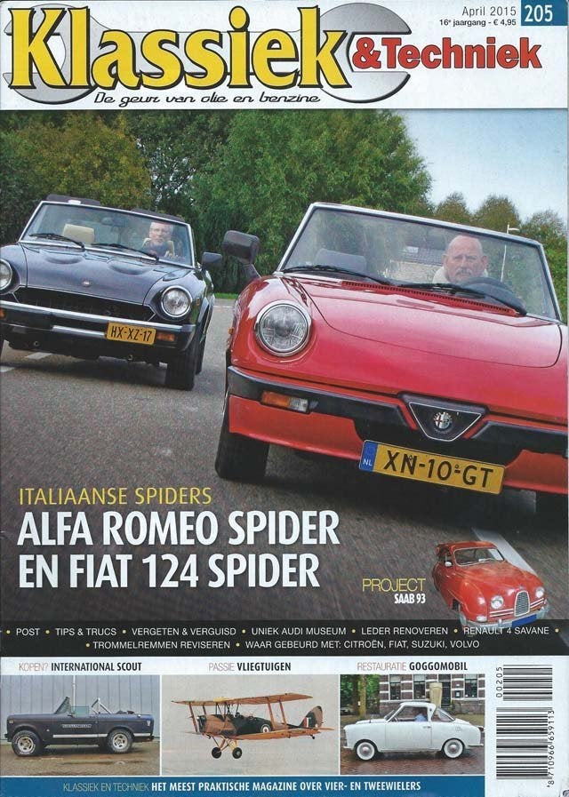 Klassiek & Techniek 205 2015 : Fiat 124 Spider - Alfa Spider, Ophalen of Verzenden, Gelezen, Algemeen