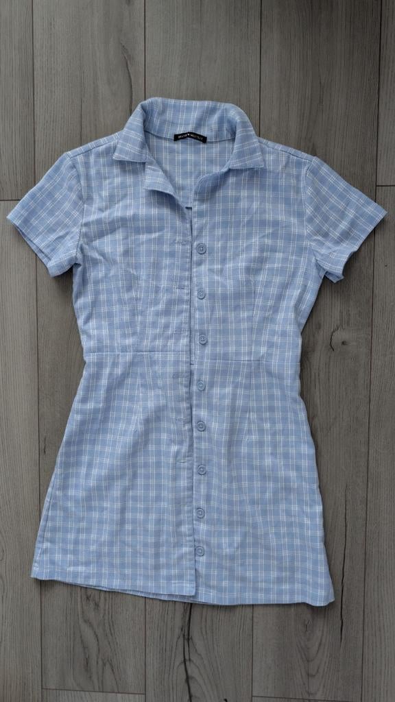 Brandy Melville jurk S geruit blauw wit, Blauw, Ophalen of Verzenden, Zo goed als nieuw, Maat 36 (S)