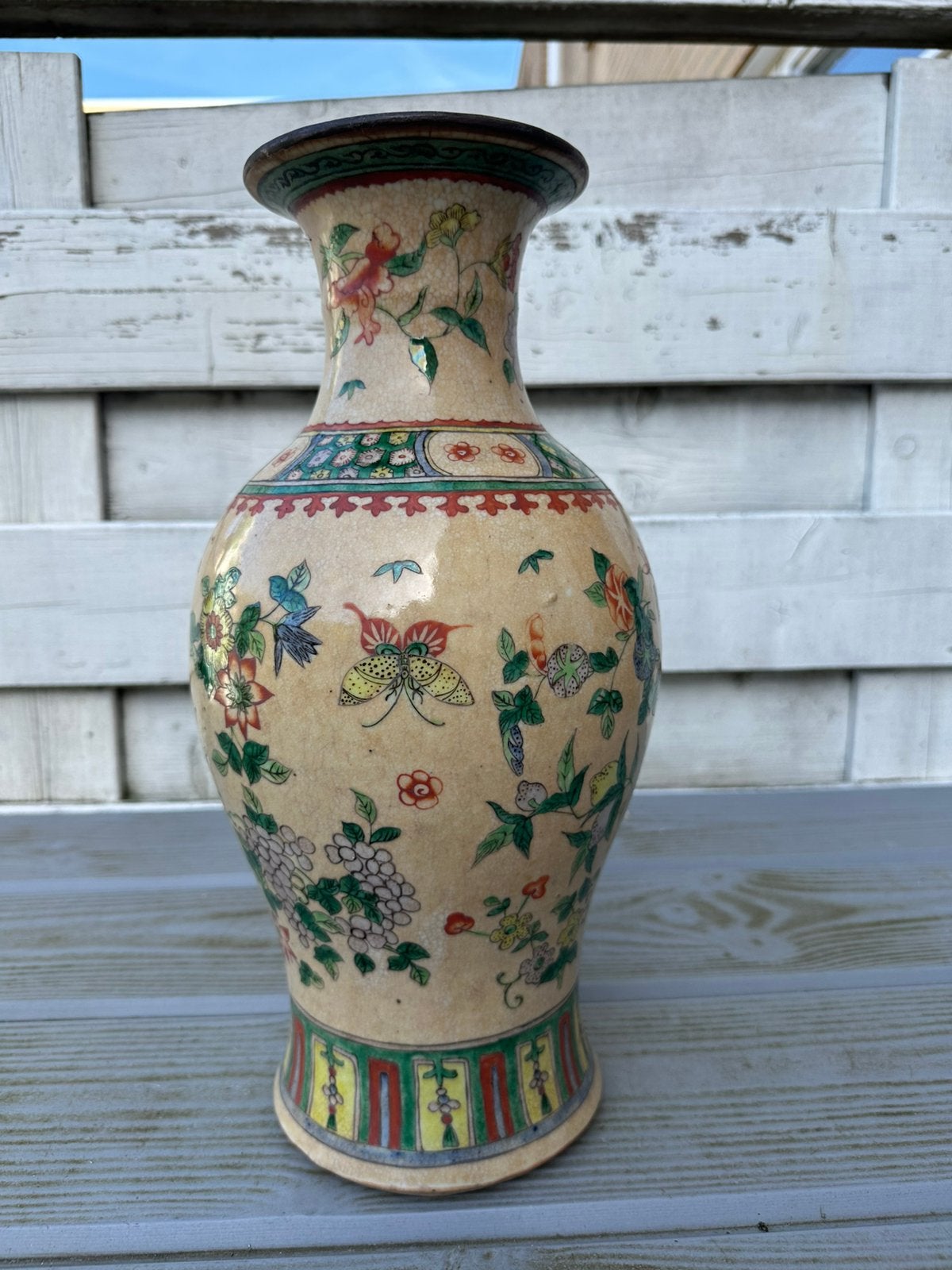 Antieke chinese famille verte vaas hoogte 40 cm, Ophalen of Verzenden