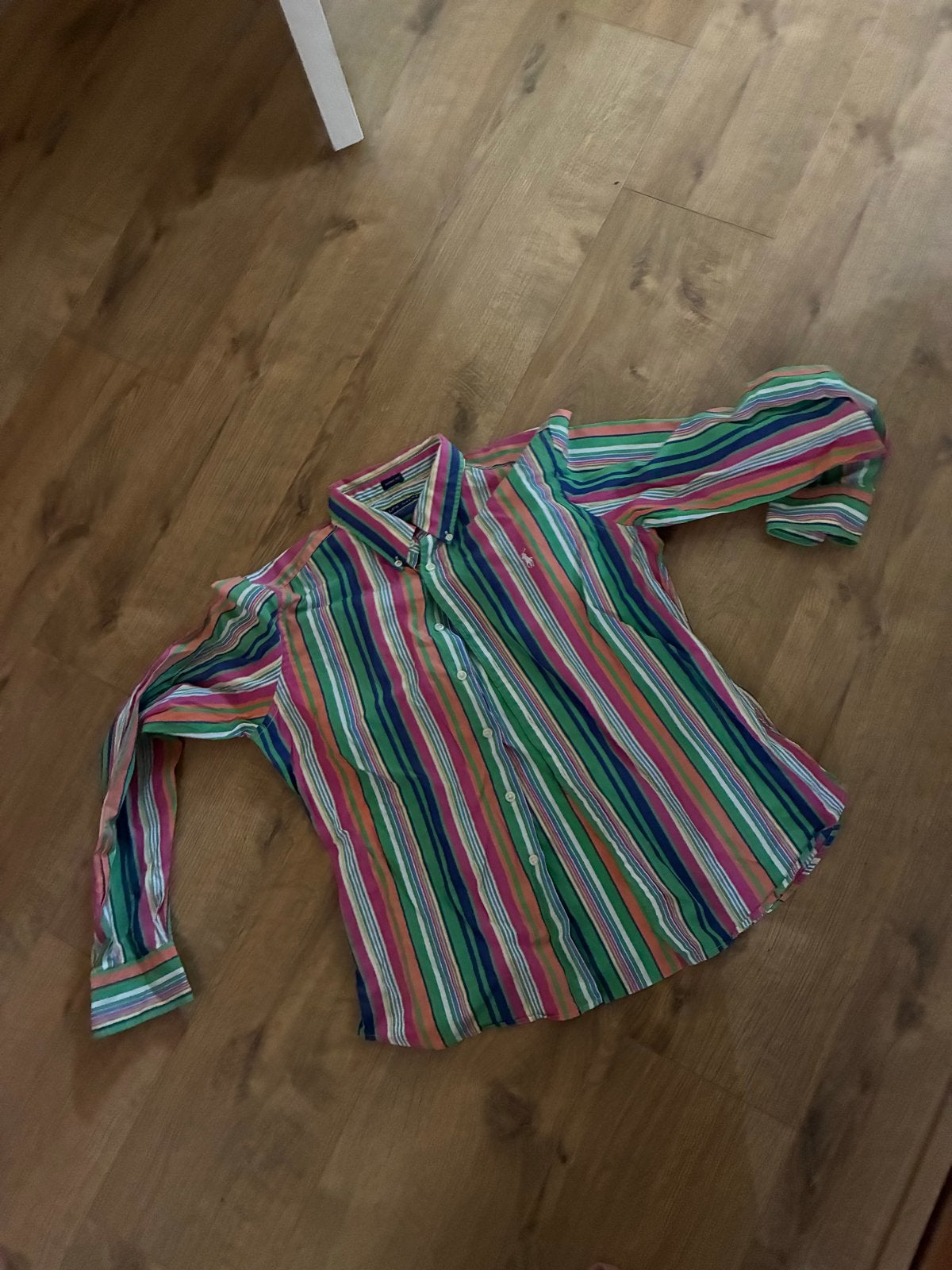 Ralph Lauren Skinny Fit gestreept overhemd, Kleding | Heren, Ophalen of Verzenden, Zo goed als nieuw, Overige kleuren