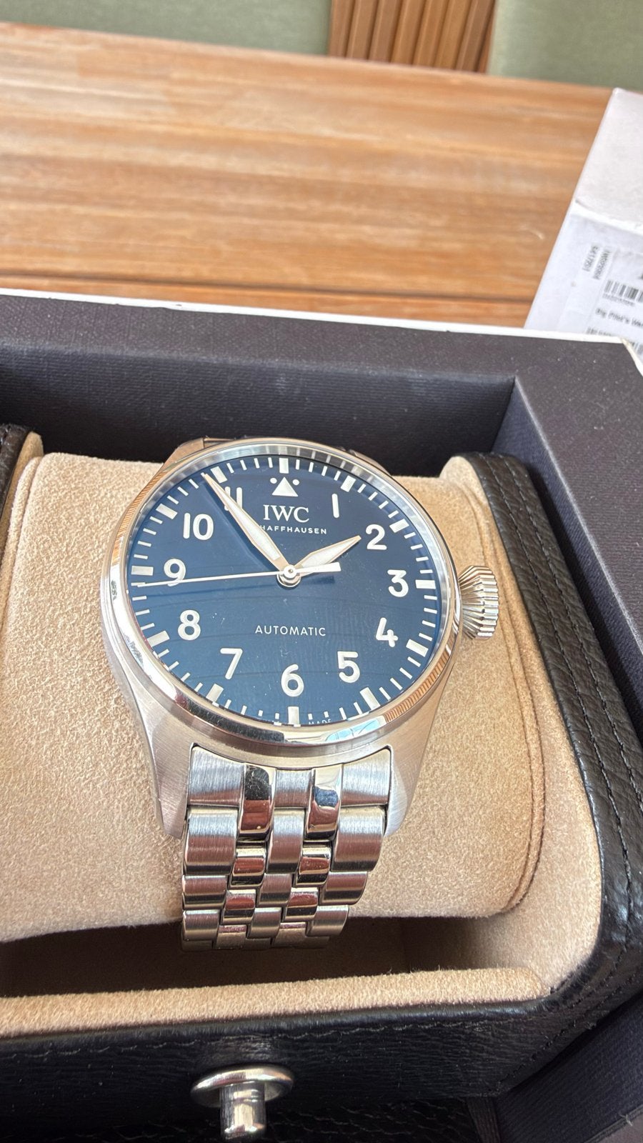 IWC Big Pilot's Watch 43 - extra lederen band, Sieraden, Tassen en Uiterlijk, Horloges | Heren, Overige merken, Leer, Staal, Polshorloge