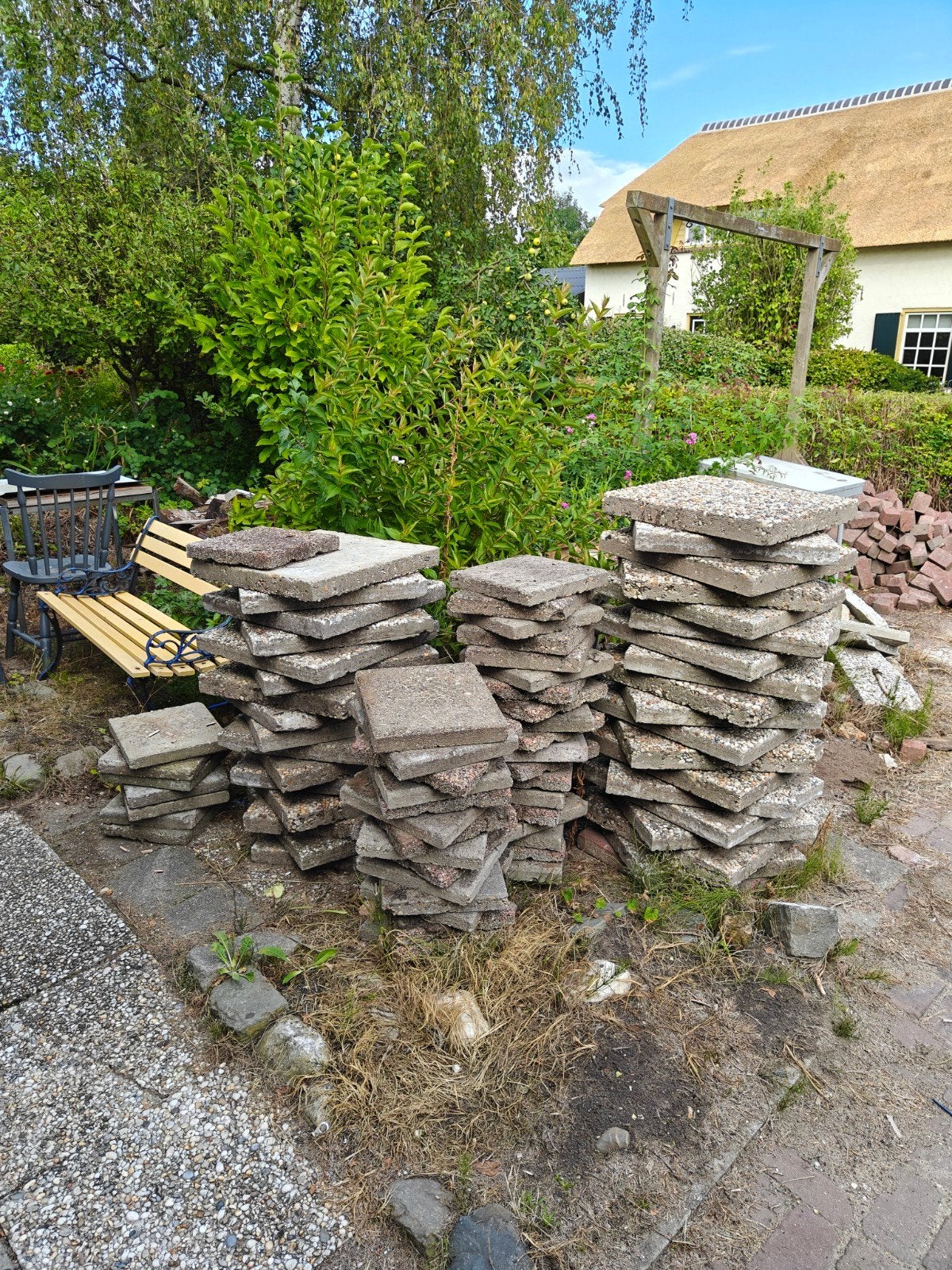 gratis tegels, Ophalen, Gebruikt, Beton, Terrastegels