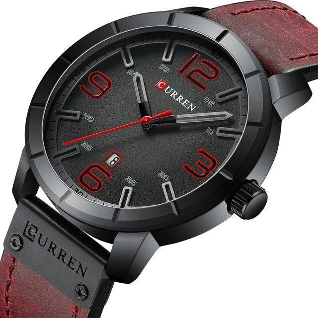 CURREN 8327 Herenhorloge met leren band, Overige merken, Overige materialen, Leer, Polshorloge