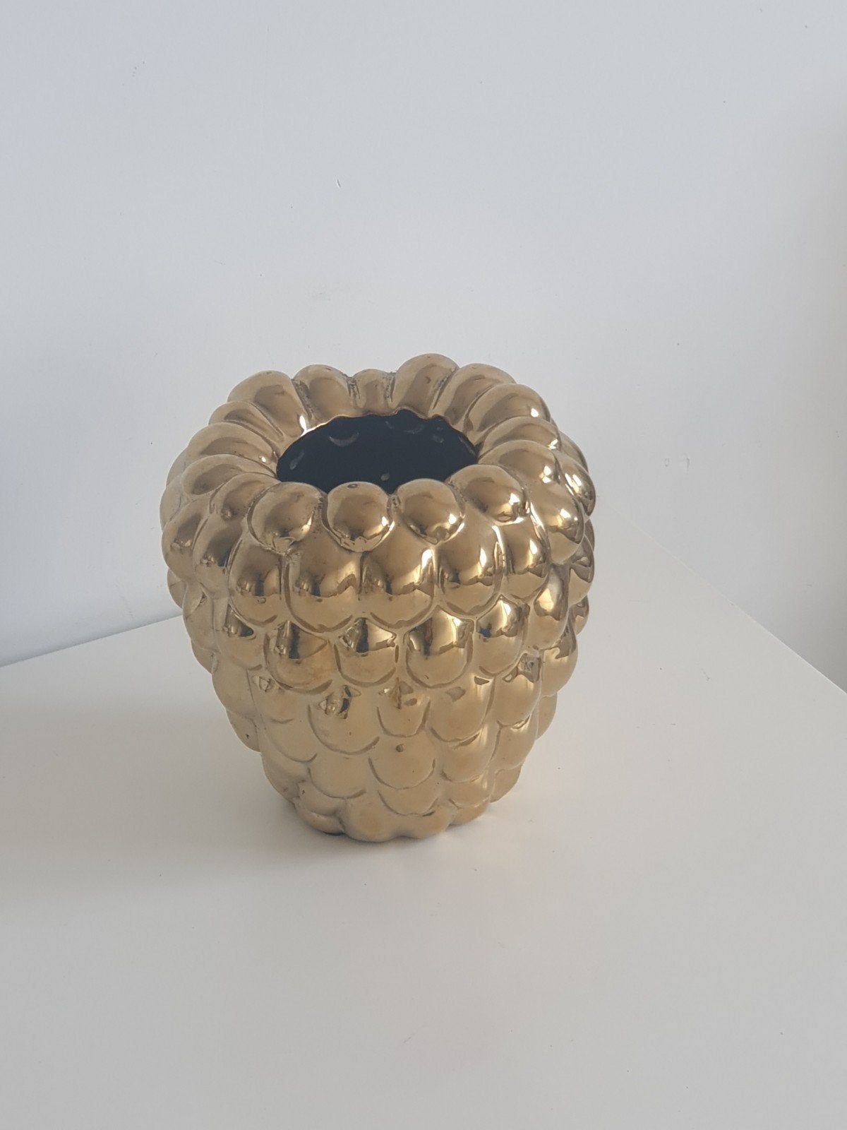 Gouden keramisch Vaas, 16 cm. Z,g.a.n, Ophalen of Verzenden