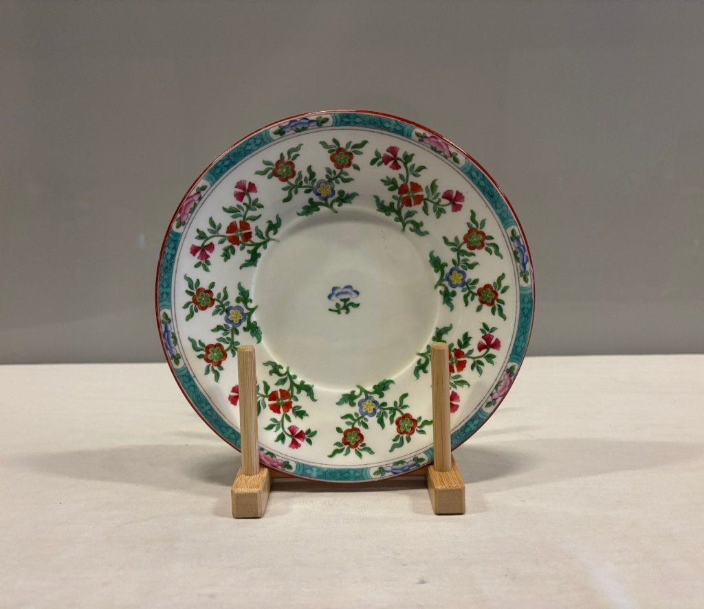 Minton bord English Porcelain, bloemen en turquoise rand, Antiek en Kunst, Ophalen of Verzenden