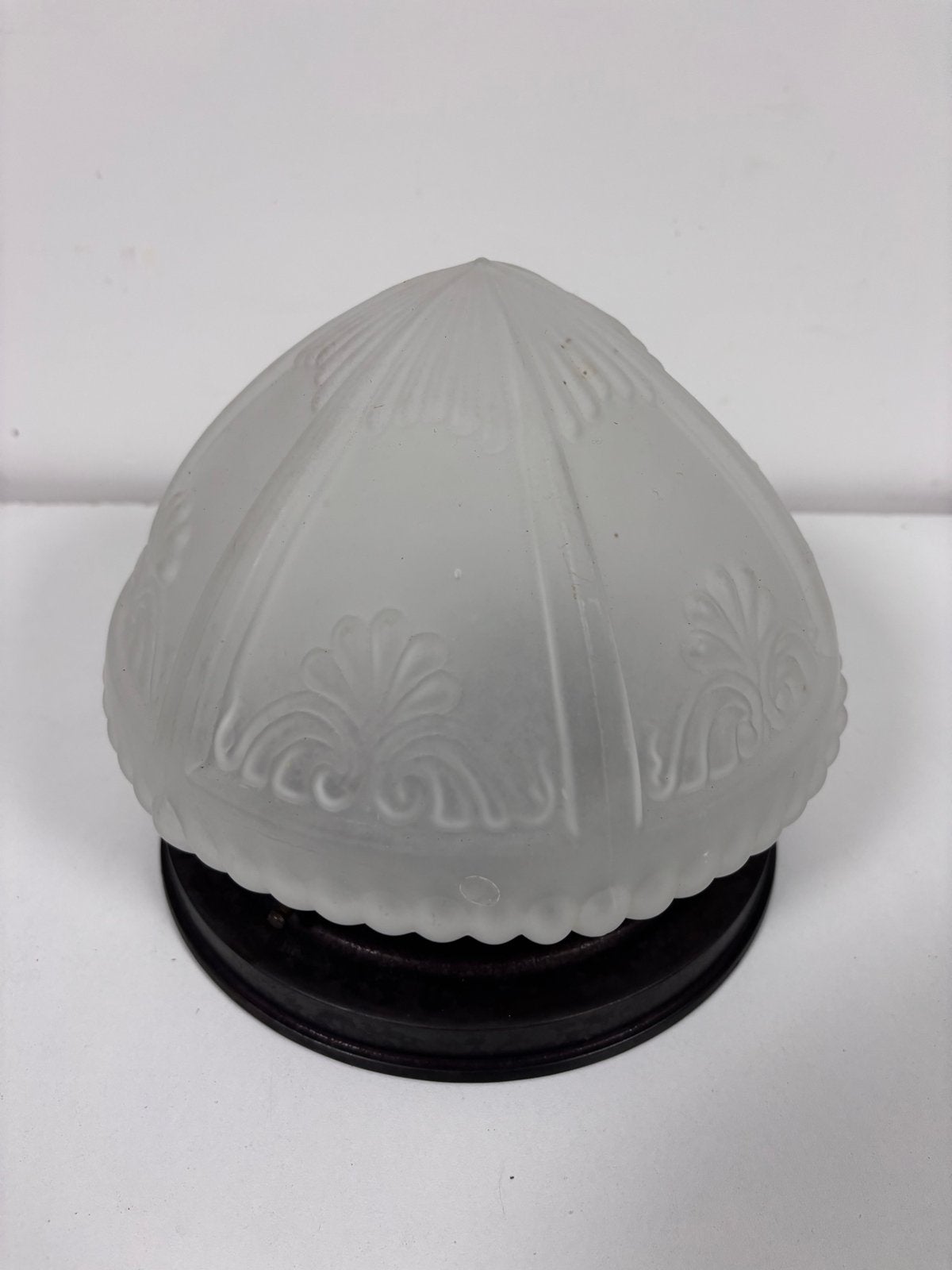 Vintage Art Deco/Jugendstil Plafond-wandlamp met Glazen Kap, Ophalen of Verzenden