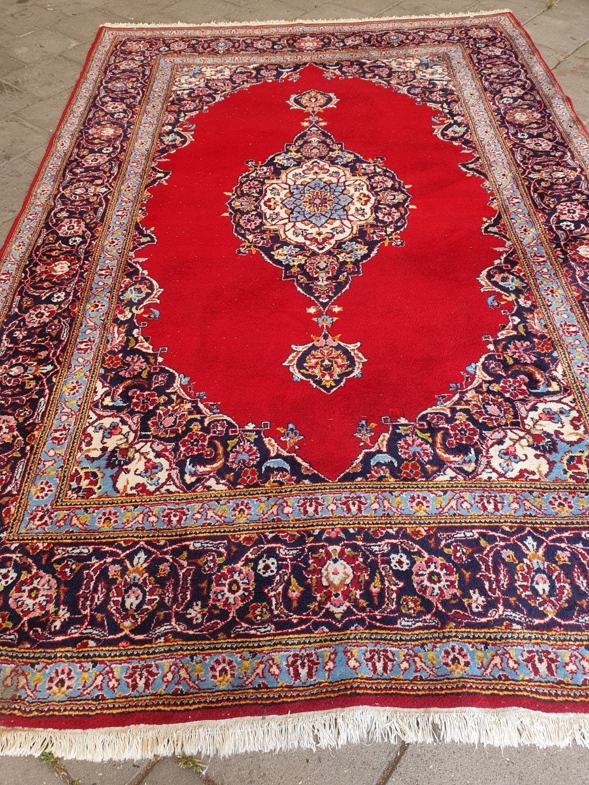 Perzisch tapijt 310x195 cm.Keshan, Blauw, Gebruikt, Keshan, 150 tot 200 cm