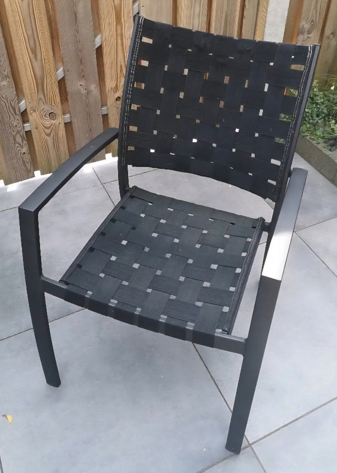 10 Zwarte tuinstoelen met aluminium frame, Tuin en Terras, Ophalen, Gebruikt, Aluminium