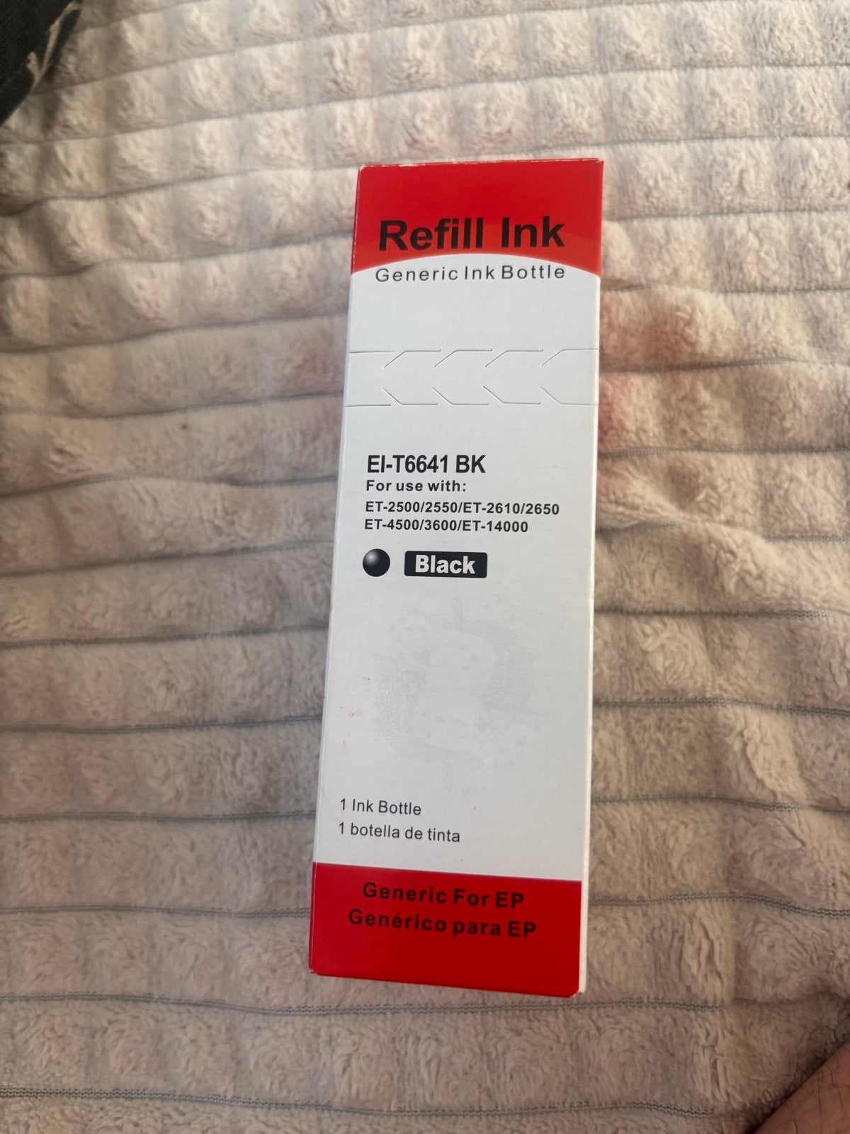 Refill Ink EI-T6641 BK Zwart - Nieuw, Ophalen of Verzenden, Nieuw, Cartridge