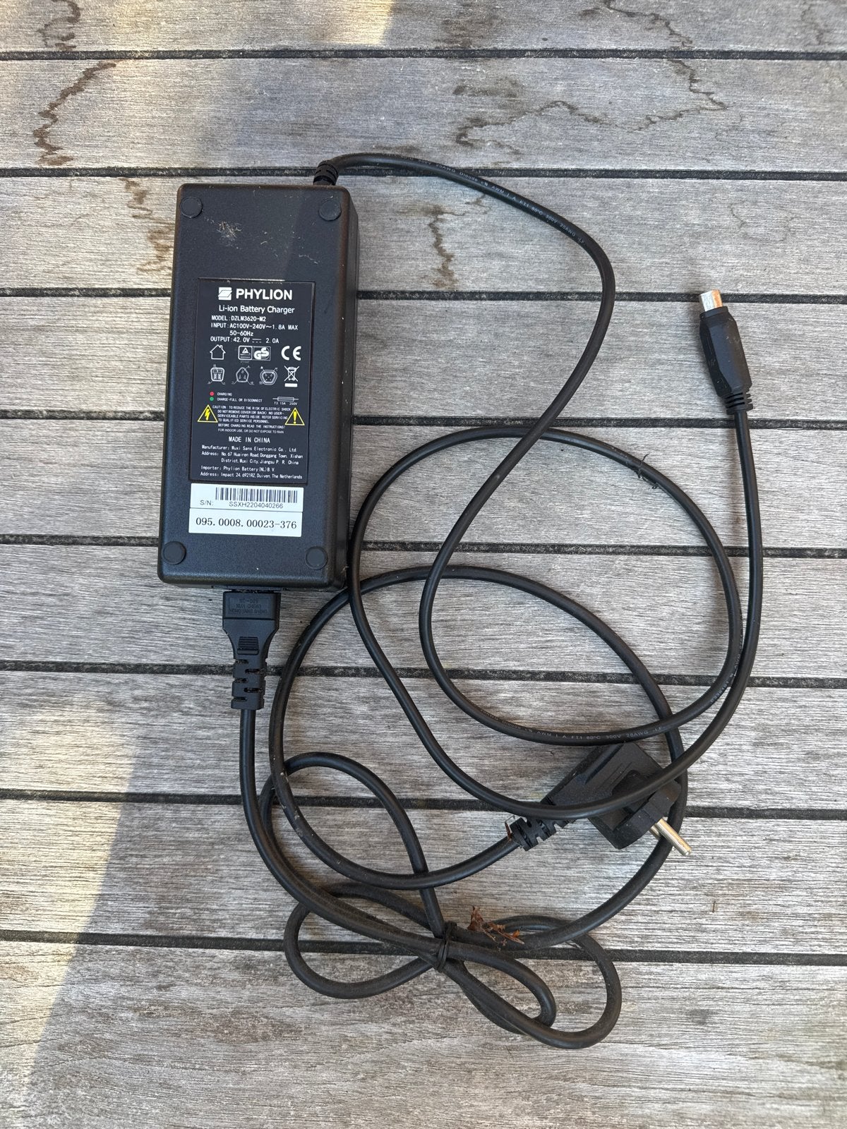 Phylion Li-ion Batterijlader 42V 2.0A Cortina, Ophalen of Verzenden, Gebruikt