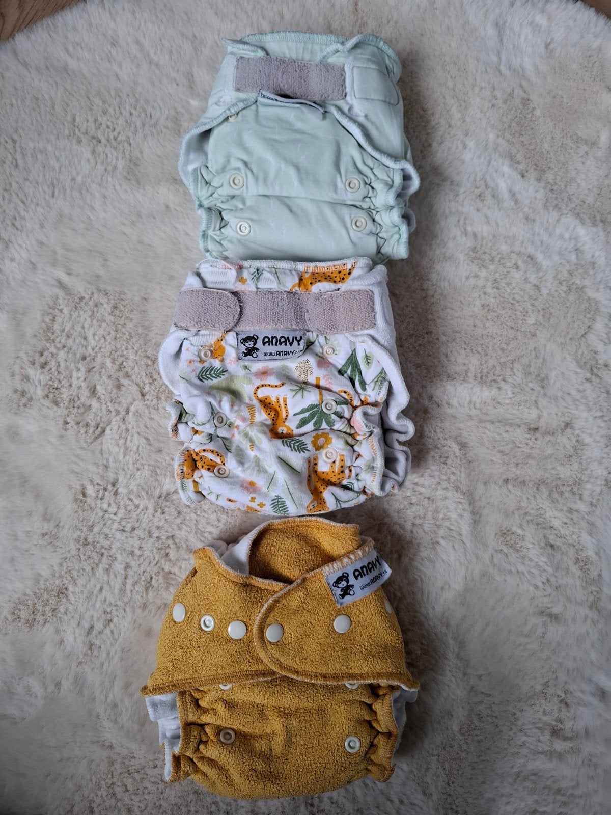 3 Anavy wasbare luiers One Size met boosters, Ophalen of Verzenden, Gebruikt, One size