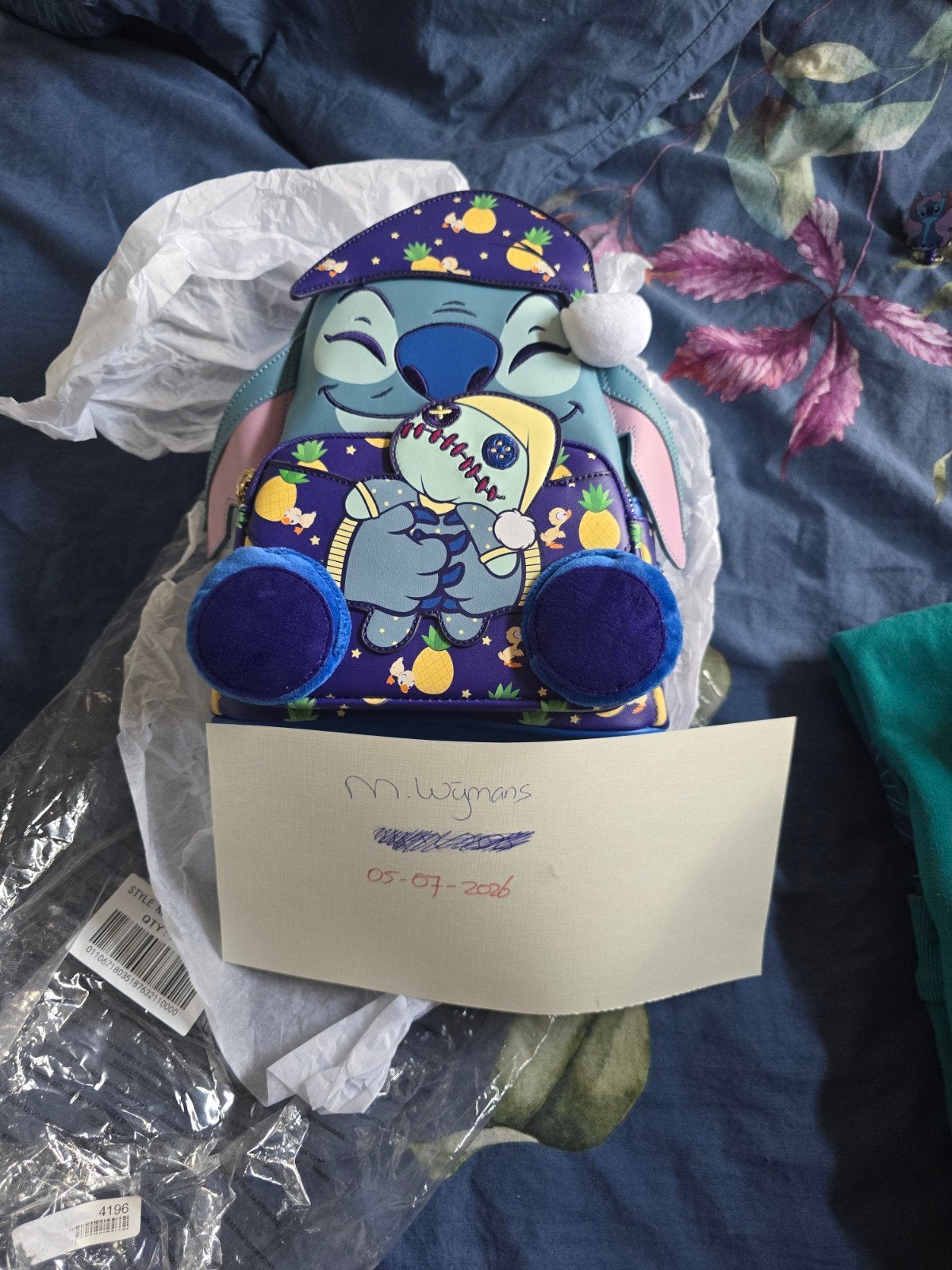 Loungefly Disney Stitch Pineapple Pyjama Mini Rugzak, Ophalen of Verzenden, Nieuw, Blauw, Overige typen
