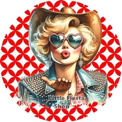 L2755 ouwel cowgirl 20cm eetbare taart plaat print, Ophalen of Verzenden, Nieuw, Taarten, Versiering