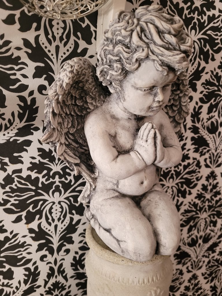 Zeer gedetailleerd betonnen engelen beeld, Tuin en Terras, Tuinbeelden, Heikant 21 Kaatsheuvel, Engelenbeeld, Belle Vieille Brocante