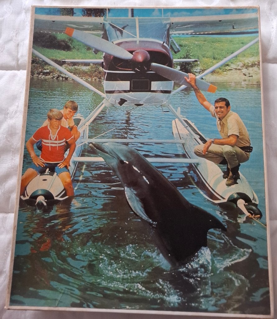 Vintage puzzel "Flipper", Ophalen of Verzenden, Meer dan 50 stukjes, Zo goed als nieuw, 6 jaar of ouder