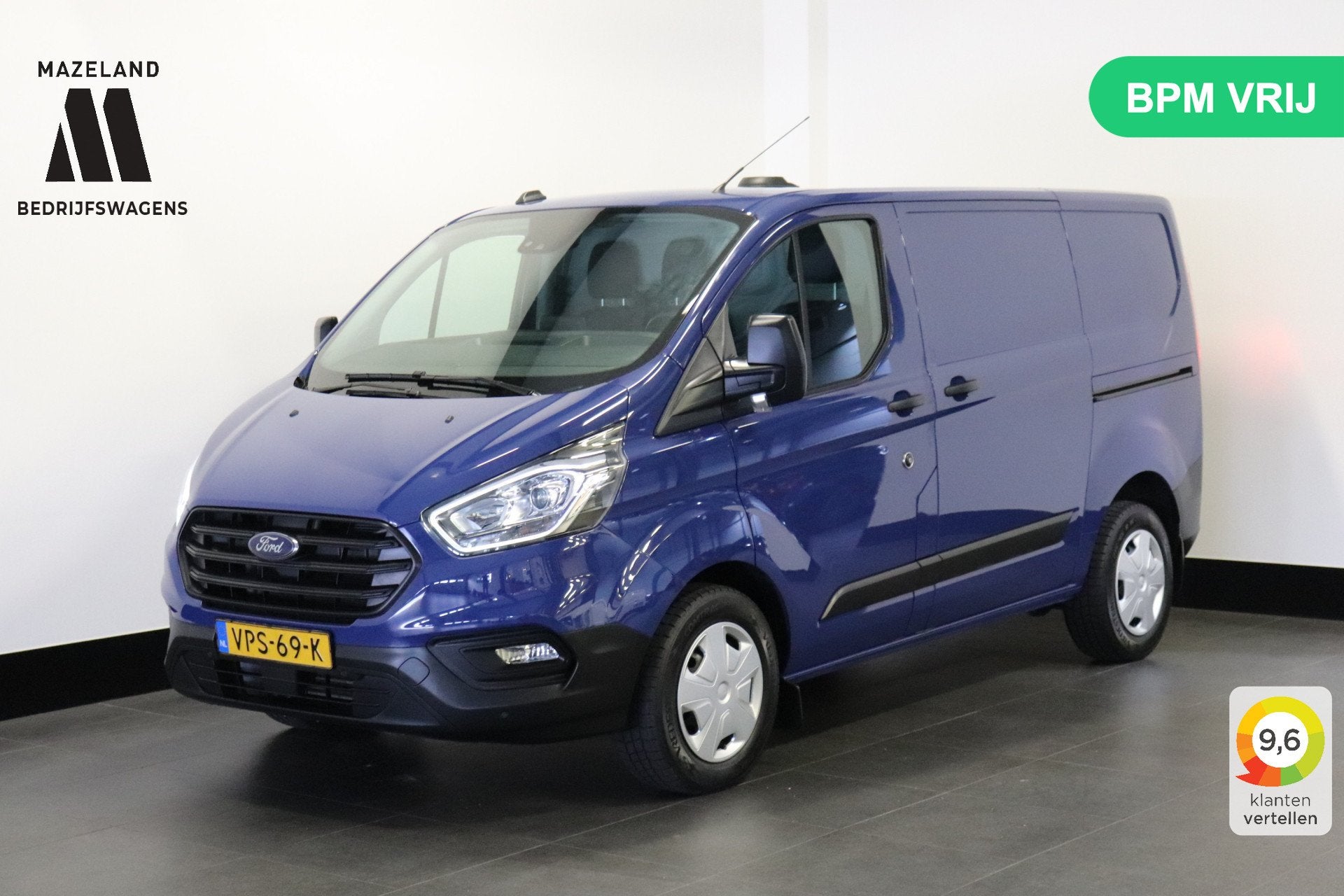Ford Transit Custom 2.0 TDCI 130PK Automaat 2x Schuifdeur EU, Stof, 4 cilinders, Blauw, Bedrijf