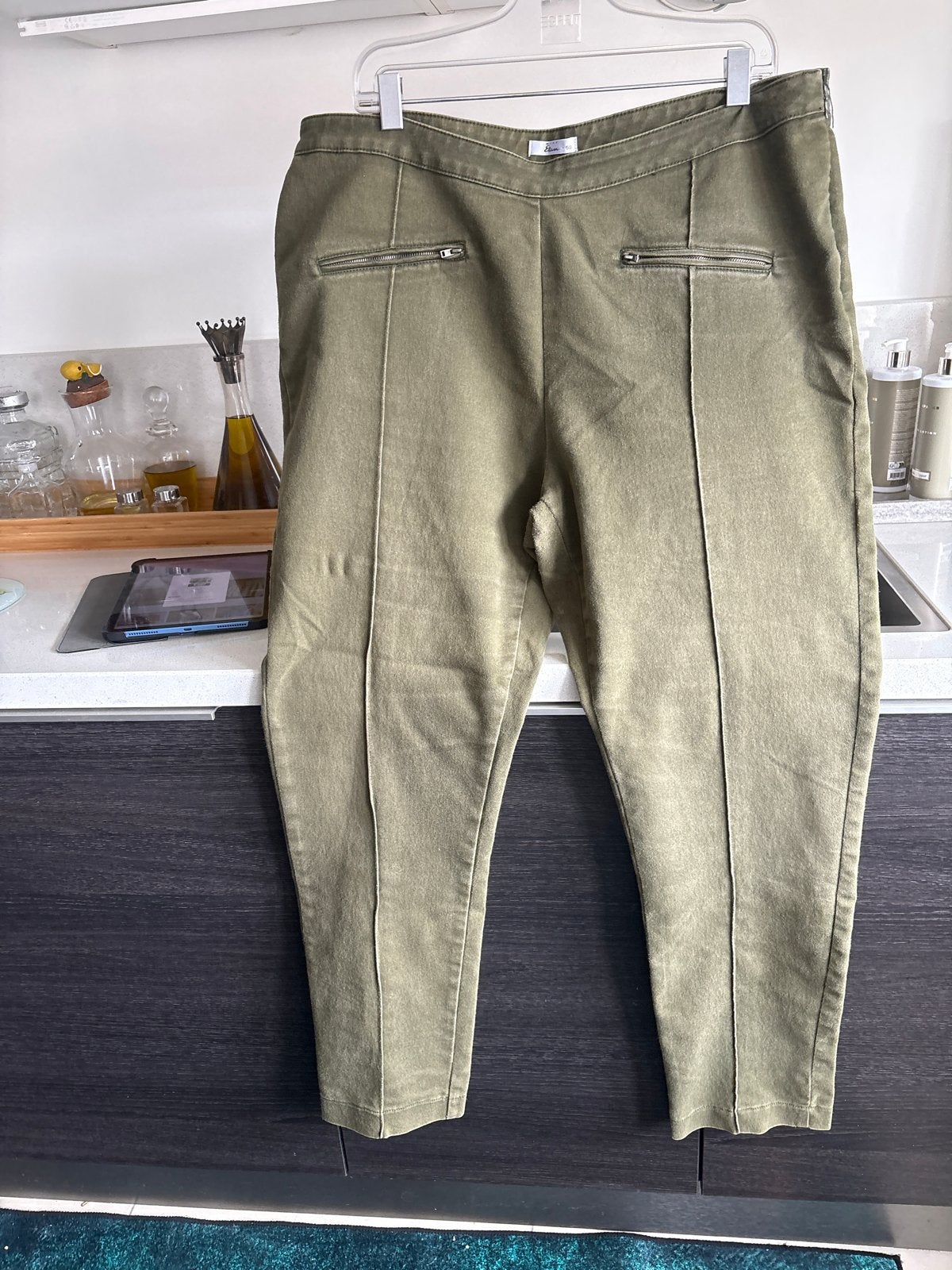 Miss Etam kaki broek maat 50, Maat 46/48 (XL) of groter, Ophalen of Verzenden, Zo goed als nieuw, Lang
