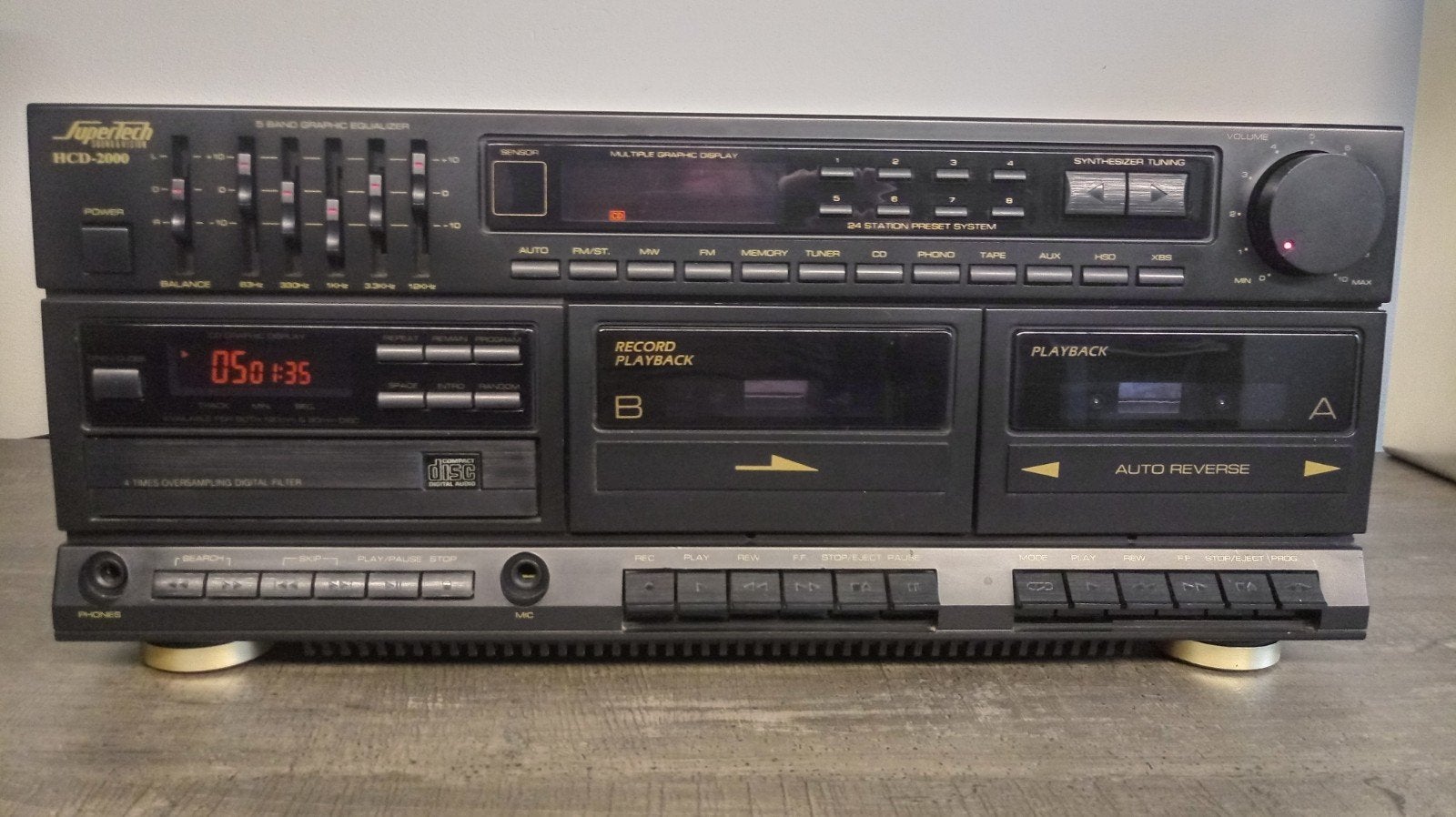 Supertech HCD-2000 stereo. Goed werkend en netjes., Overige merken, Ophalen of Verzenden, Zo goed als nieuw, Minder dan 60 watt