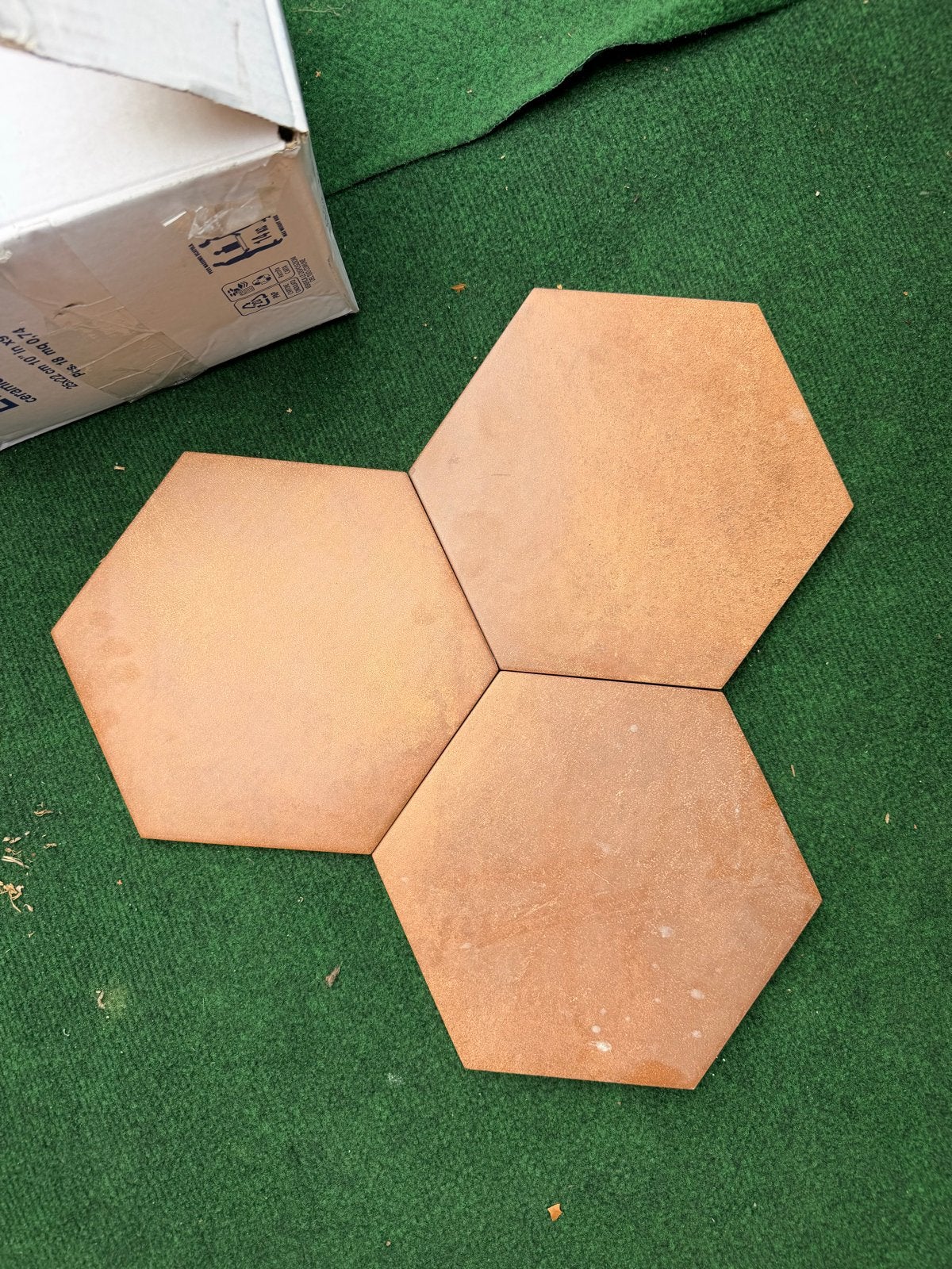 Elios hexagon tegels roest/terracotta 25x22cm, ca. 5,2m2, Doe-het-zelf en Verbouw, Tegels, Ophalen, Keramiek, Nieuw, 20 tot 40 cm