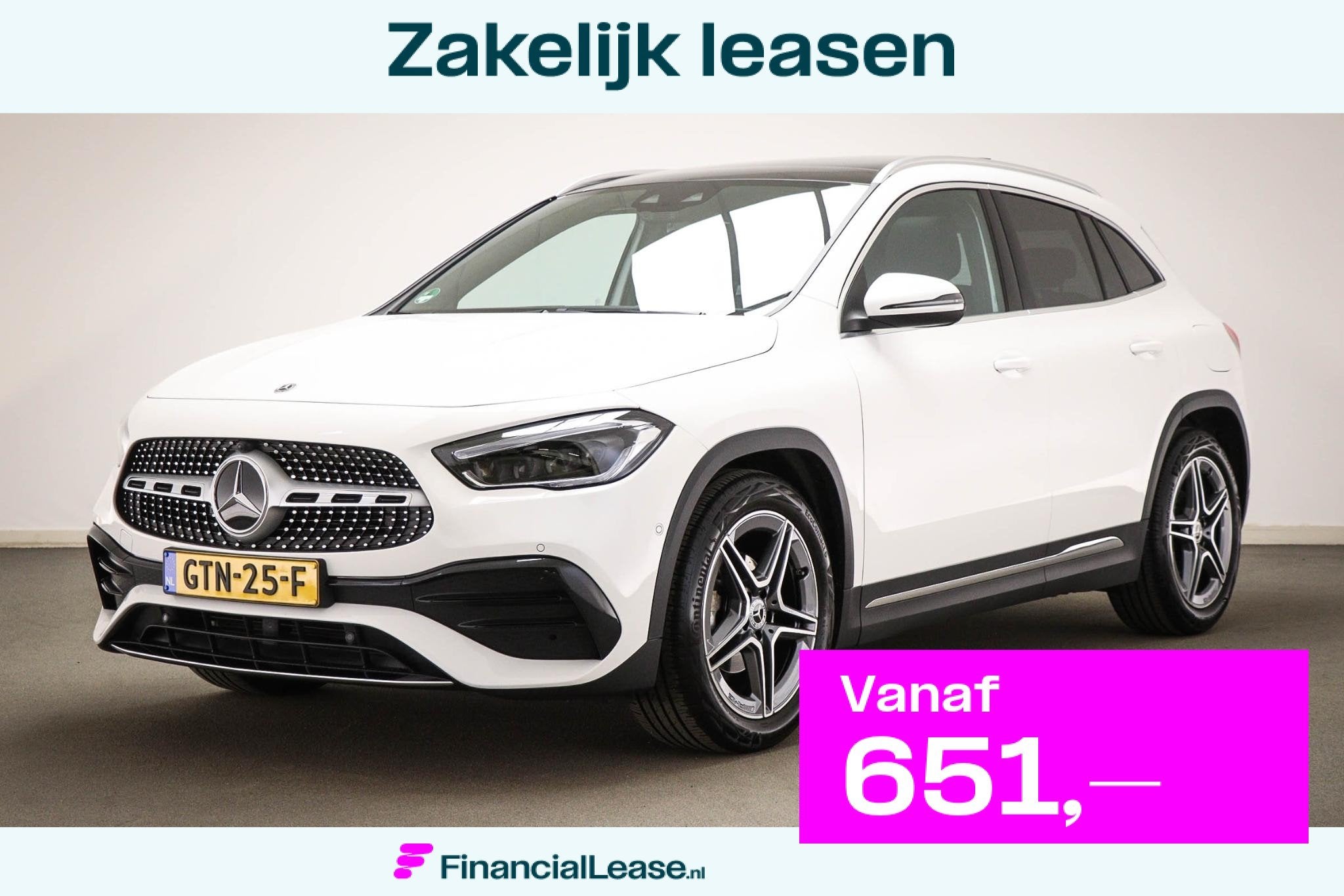 Mercedes-Benz GLA-klasse 180 AMG Line | PANORAMADAK | HALF L, Gebruikt, 4 cilinders, Automatische klimaatregeling, Leder en Stof