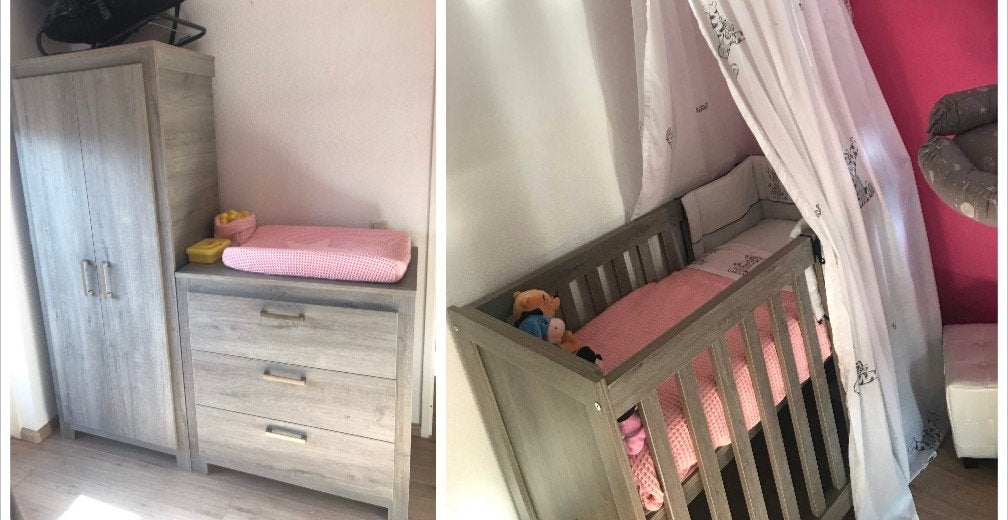 Complete babykamer: ledikant, commode en kledingkast, Kinderen en Baby's, Kinderkamer | Complete kinderkamers, Ophalen, Gebruikt