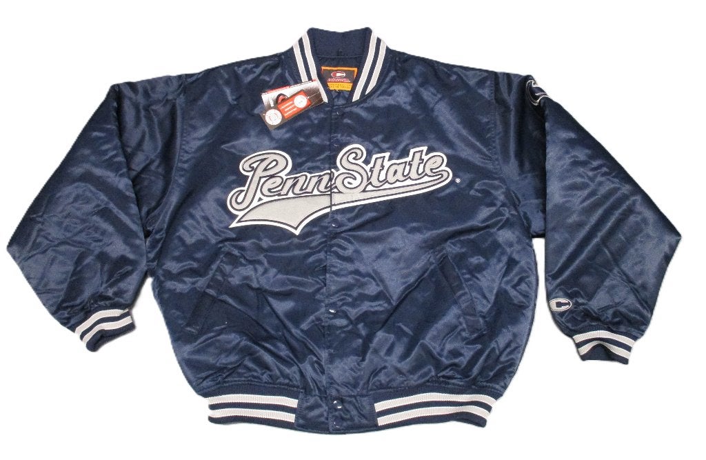 PENN STATE NCAA SATIN BOMBER JACKET BY COLOSSEUM NAVY BLUE, Info@taurusvintage.nl, Nieuw, Ophalen of Verzenden, COLOSSEUM