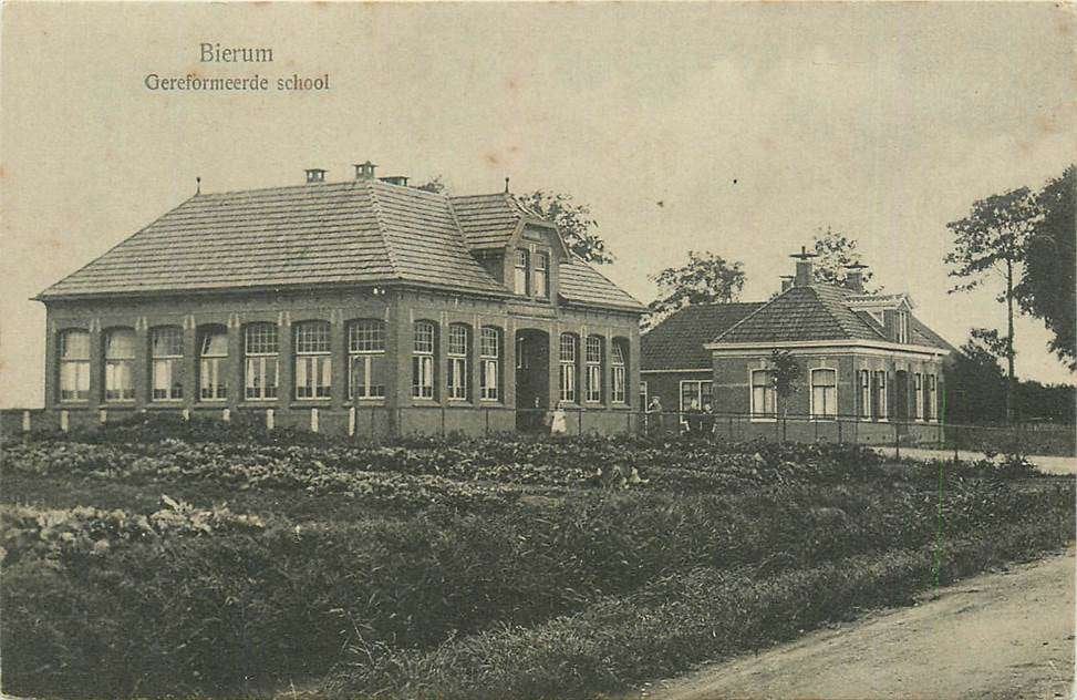 304-201-029 Bierum Gereformeerde school, Verzenden, Voor 1920, Groningen