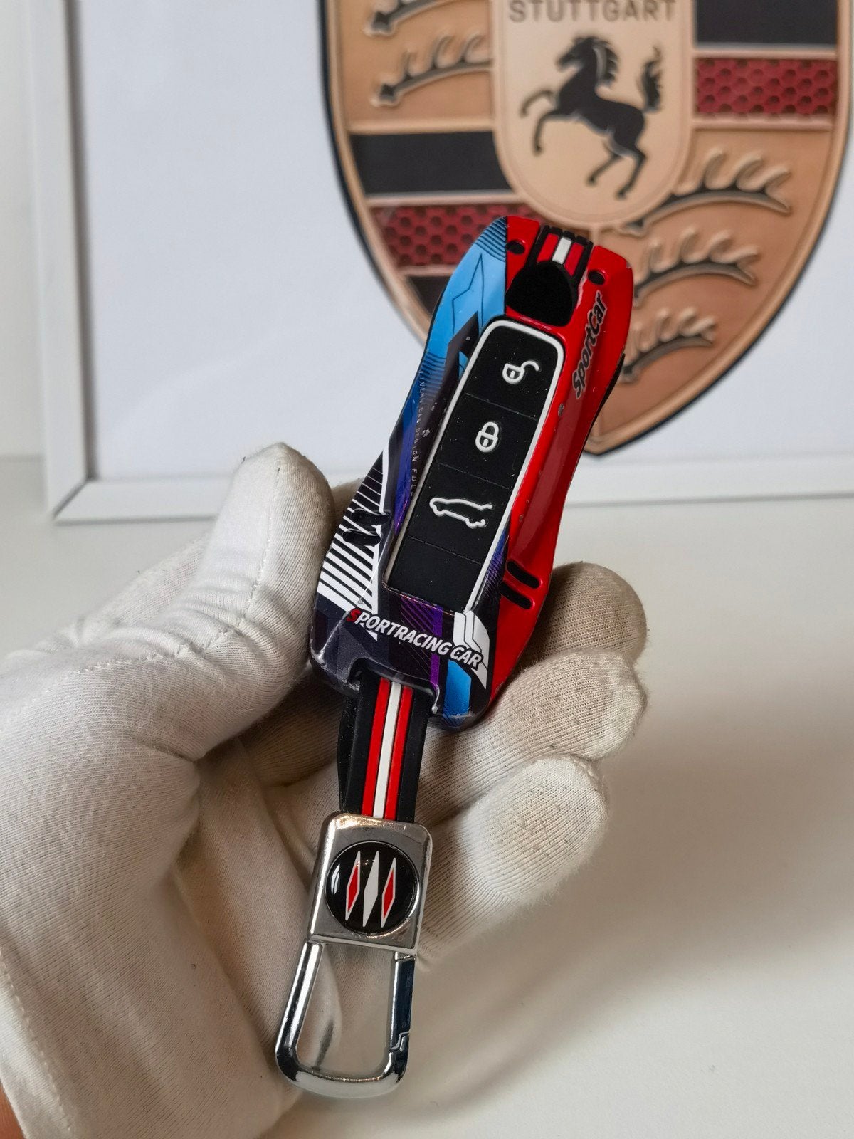 Heel mooi metalen porsche sleutel cover / sleutelhoes ️, Ophalen of Verzenden