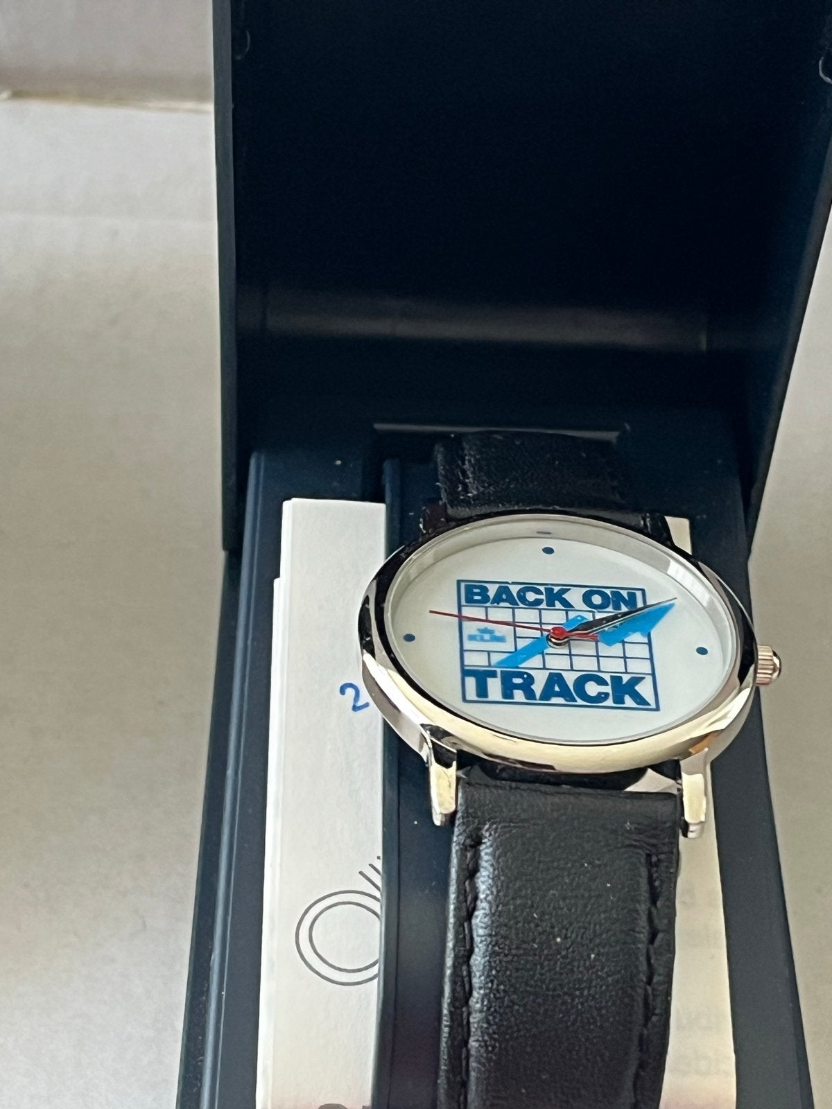 3 Nieuwe KLM horloges met 'Back On Track' logo (ca. 1995), Overige merken, Leer, Staal, Polshorloge