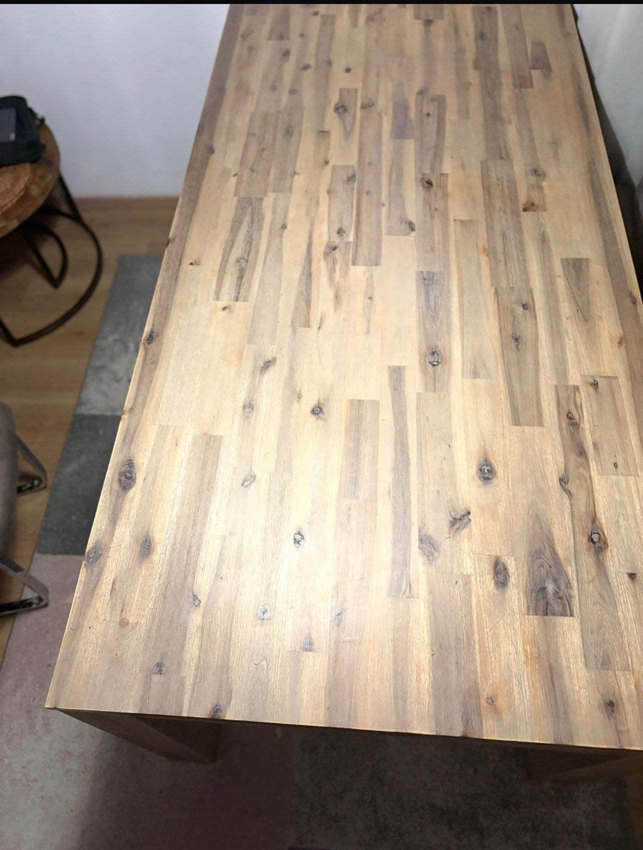 Grote houten eettafel 200 x 100 cm, 100 tot 150 cm, 200 cm of meer, Ophalen of Verzenden, Zo goed als nieuw