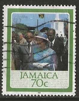 Jamaica 16, koningin, Verzenden, Gestempeld, Midden-Amerika