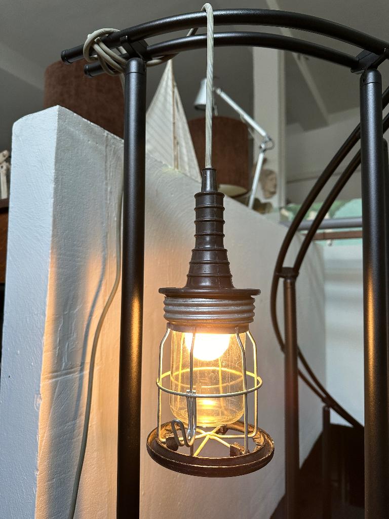 Industriële, vintage hanglamp, kooilamp, stallamp, Ophalen, Gebruikt, -, -
