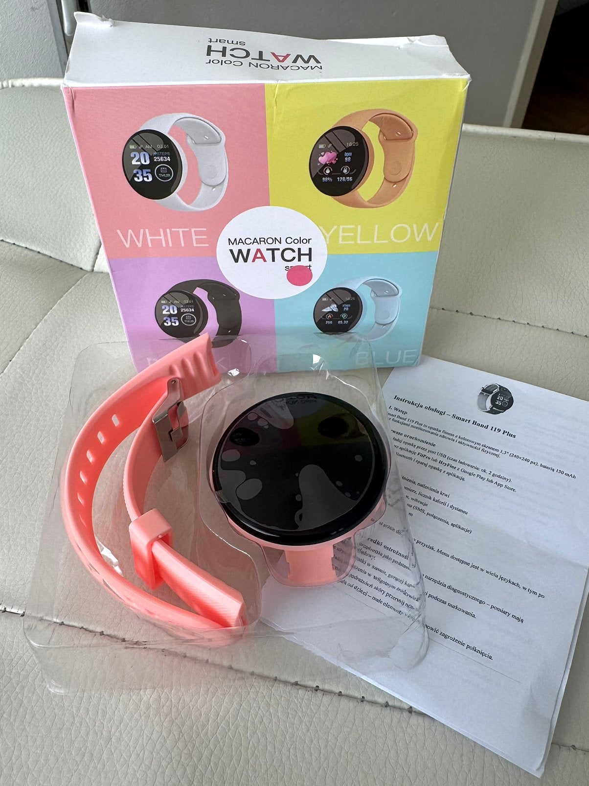 Smartwatch/Fitness Tracker Roze Macaron D18 nog nieuw, Ophalen of Verzenden, Nieuw, Roze