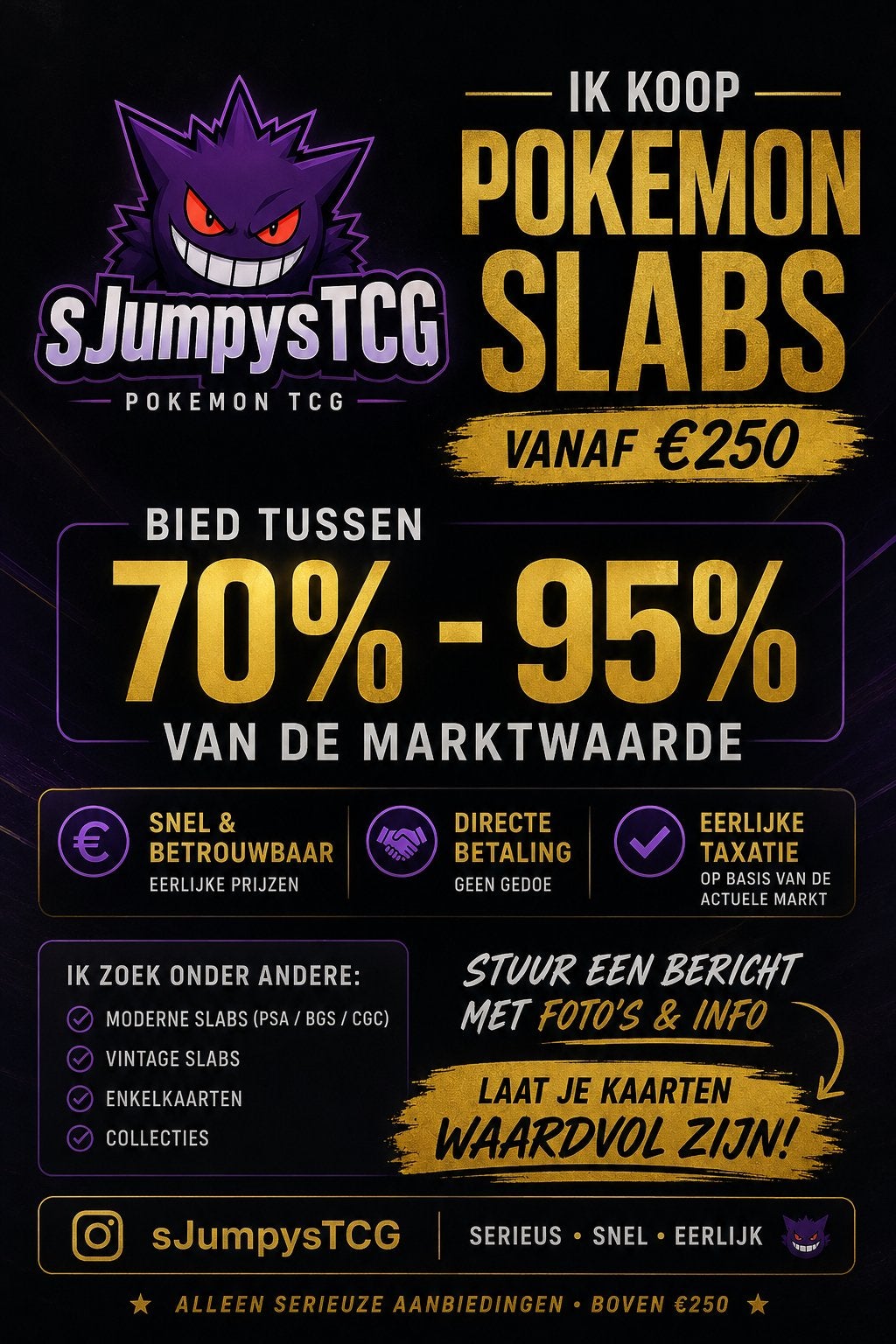 Pokémon PSA Slabs gezocht – Inkoop 70-95%, Ophalen of Verzenden, Zo goed als nieuw, Meerdere kaarten