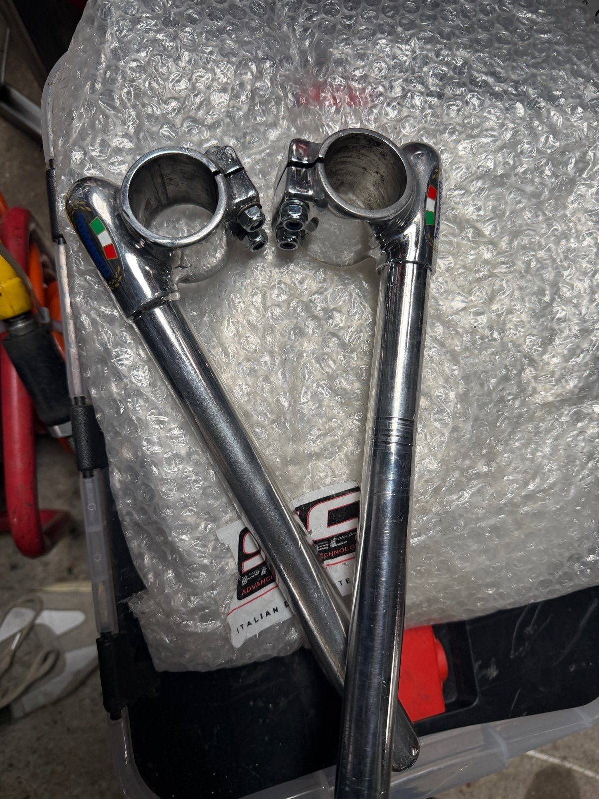 Tommaselli aluminium clip-on set 35mm vork - Zeer nette staa, Motoren, Ophalen, Gebruikt