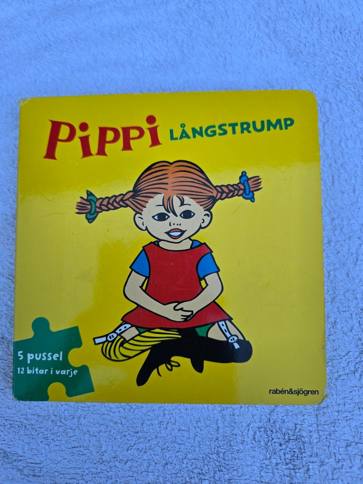 Pippi Langkous Puzzelboek - 5 puzzels, 12 stukjes elk, Ophalen of Verzenden, Gelezen