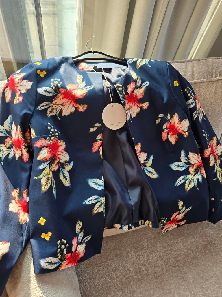 Nieuw NIFE Bloemenprint Jasje Maat 42, Blauw, Nieuw, Ophalen of Verzenden, Jasje