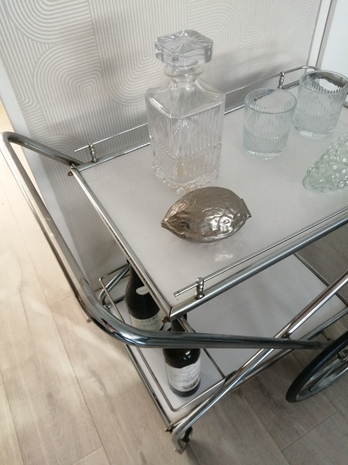ZELDZAME RETRO BAR CART SERVEERWAGEN TROLLEY 60'S INKLAPBAAR, Ophalen