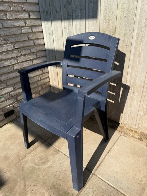 Hartman stapelbaar Tuinstoelen Blauw, Ophalen, Gebruikt, Kunststof