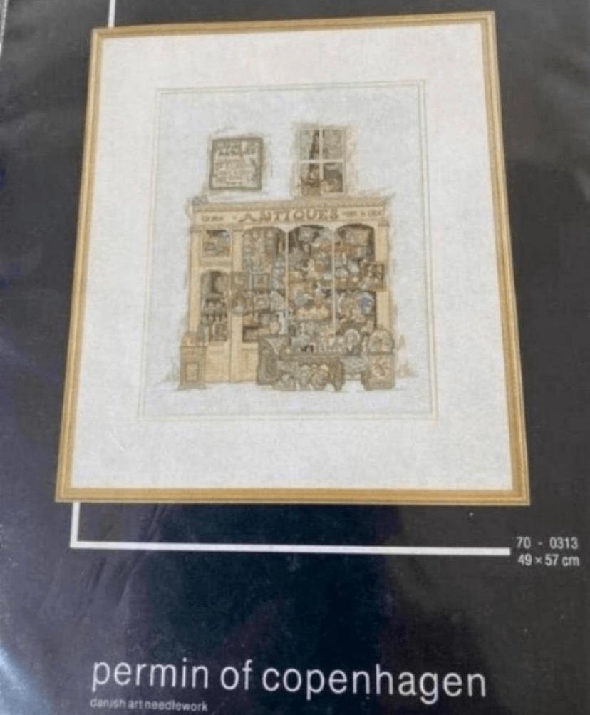 BORDUURPAKKET PERMIN OF COPENHAGEN ANTIEKWINKEL, Verzenden, Nieuw, Handborduren, Borduurpakket