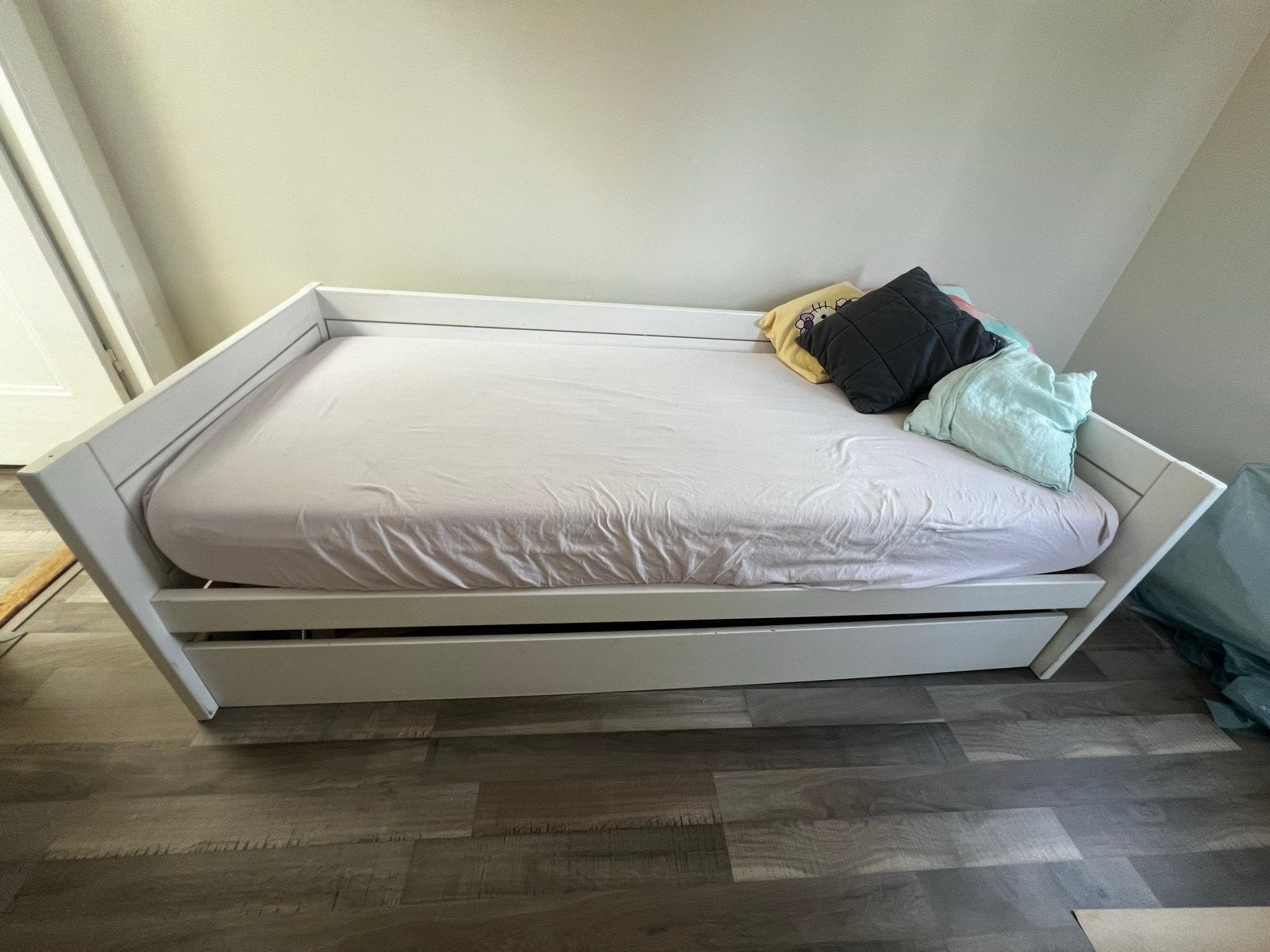 Mooi houten Lifetime bed wit, Ophalen, Gebruikt, 90 cm, Eenpersoons