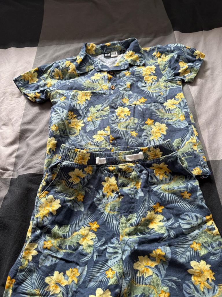 Mick Mack Jongens Zomer Set - Bloemenprint, Ophalen of Verzenden, Gebruikt, Jongen