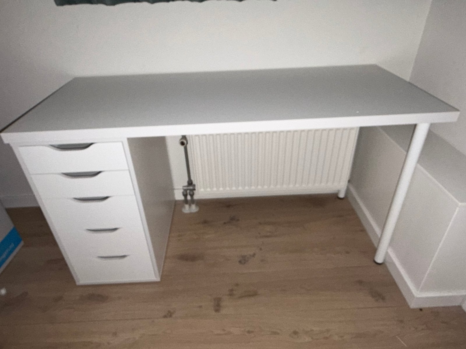 IKEA Bureau 140 cm met Alex ladeblok, Ophalen, Gebruikt, Met lades, IKEA
