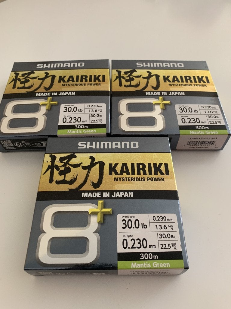 Nieuwe Shimano Kairiki 8+ gevlochten lijn 0,23mm 22,5kg 300m, Watersport en Boten, Hengelsport | Zeevissen, Ophalen of Verzenden