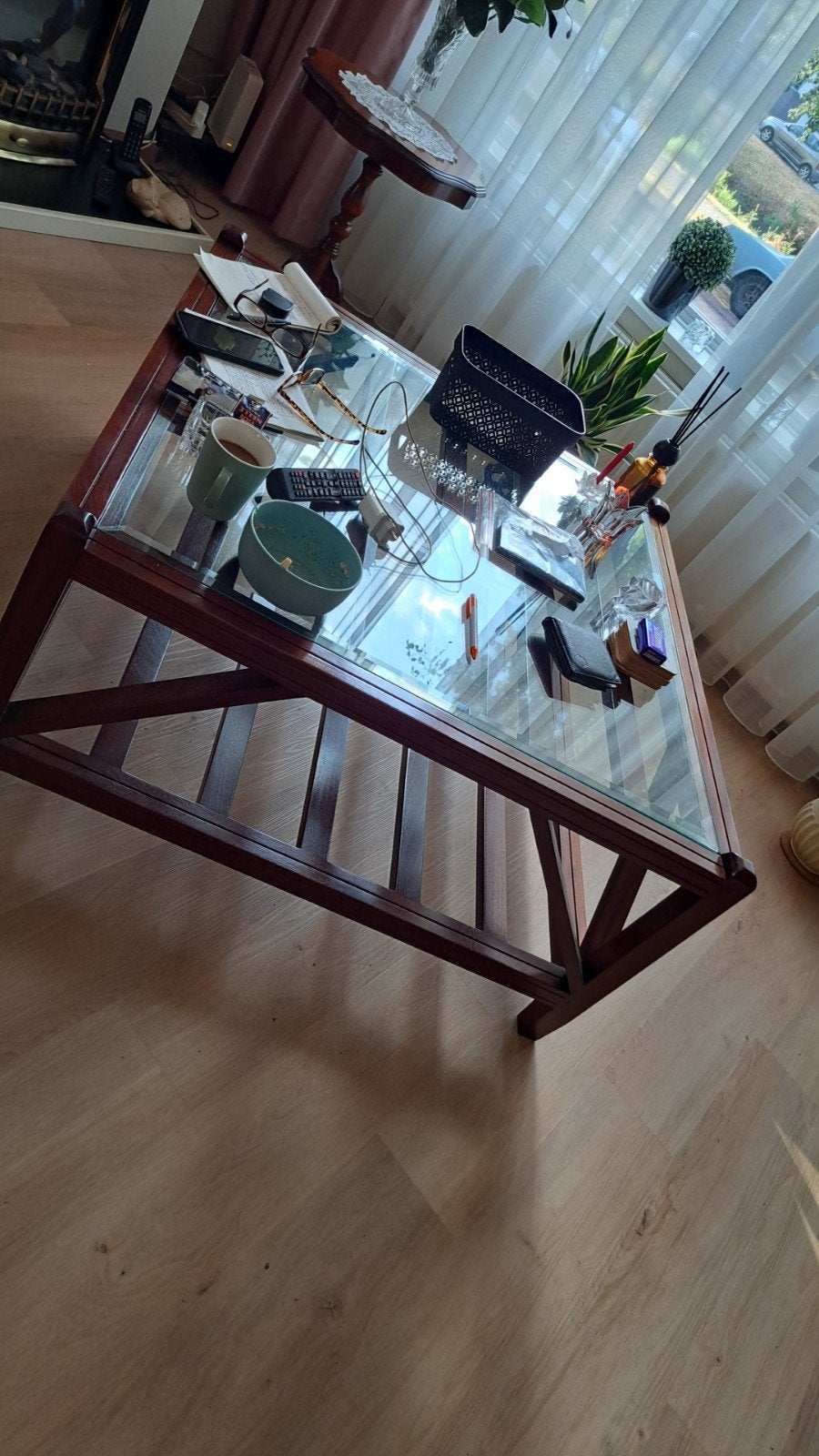 grote salontafel  kersenhout, Ophalen, 100 tot 150 cm, 50 tot 100 cm, Kersenhout